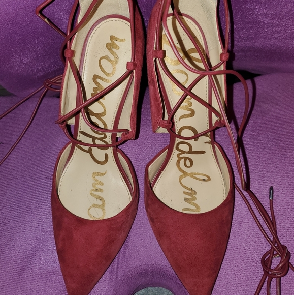 Sam Edelman Super Sexy Suede Lace Up 4" Heels Sz 9 - Picture 1 of 8